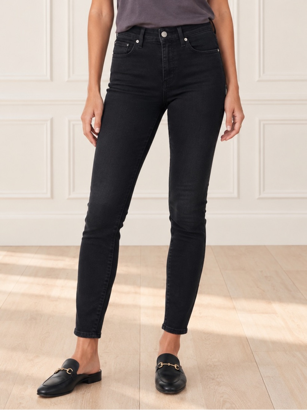 Revtown Decade Jeans Women’s Size 28 Jet Black Mid Rise Skinny Ankle Stretch